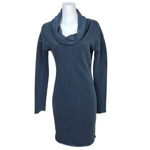 Standard James Perse Cowl Neck Long Sleeve Sweatshirt Dress 2 Blue